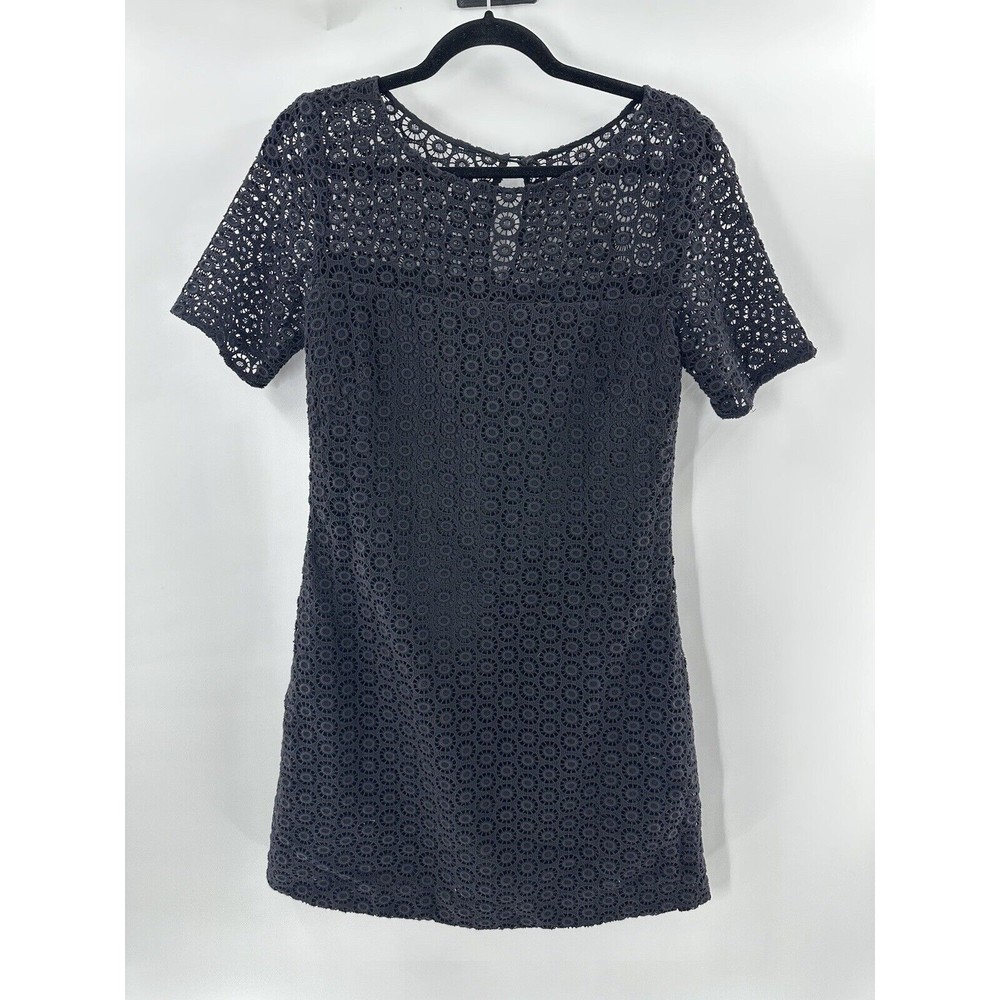 Lilly Pulitzer COLLECTION Palm Beach Lani Black "Vintage Lace" Eyelet Dress Sz 4